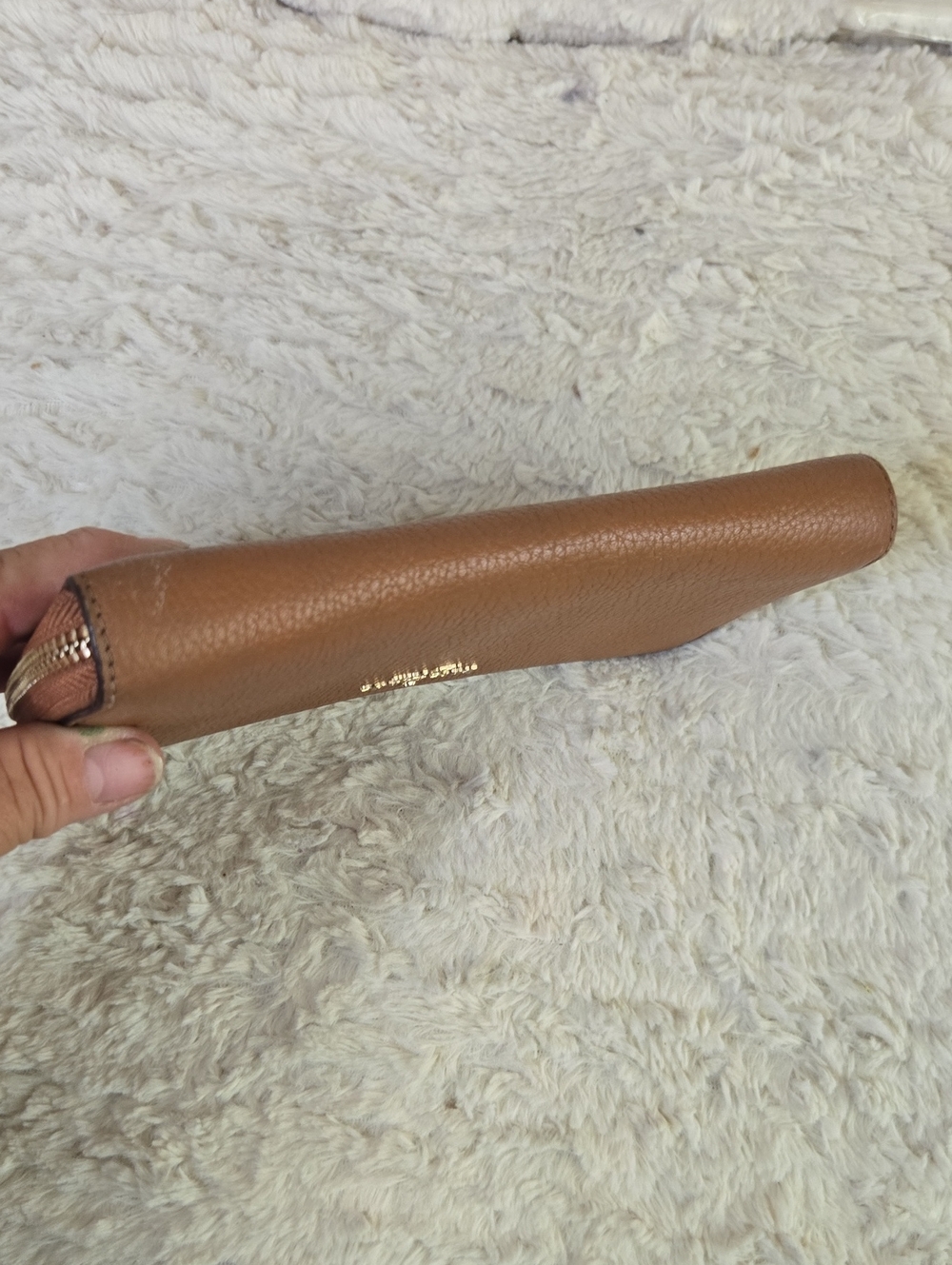 kate spade Pebbled Leather Zip Wallet - Brown EUC - Picture 5 of 9